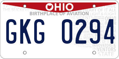 OH license plate GKG0294