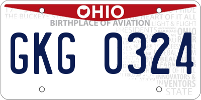 OH license plate GKG0324