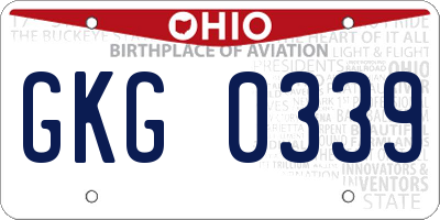 OH license plate GKG0339