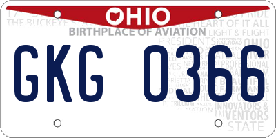 OH license plate GKG0366