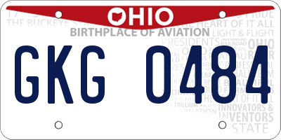 OH license plate GKG0484