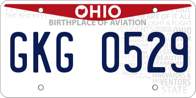 OH license plate GKG0529