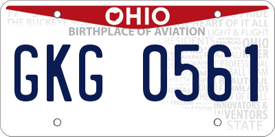 OH license plate GKG0561
