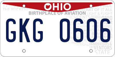 OH license plate GKG0606