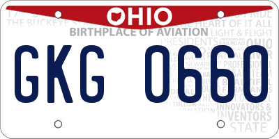 OH license plate GKG0660