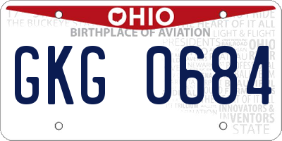 OH license plate GKG0684