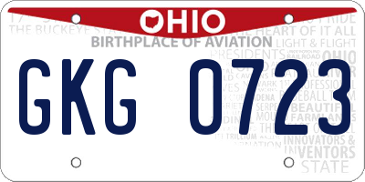 OH license plate GKG0723