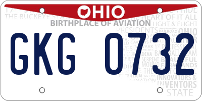 OH license plate GKG0732