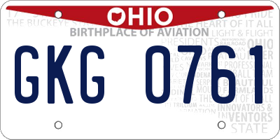 OH license plate GKG0761