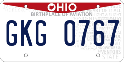 OH license plate GKG0767