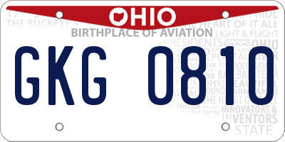 OH license plate GKG0810