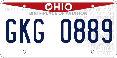 OH license plate GKG0889