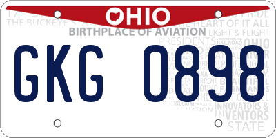OH license plate GKG0898