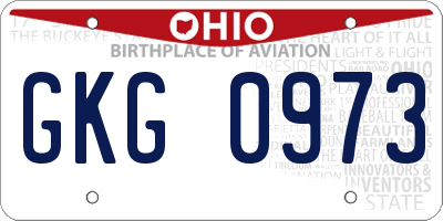 OH license plate GKG0973