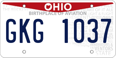 OH license plate GKG1037