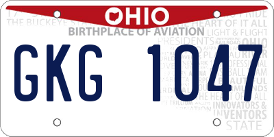 OH license plate GKG1047