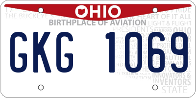 OH license plate GKG1069
