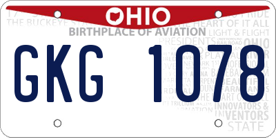 OH license plate GKG1078