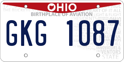 OH license plate GKG1087