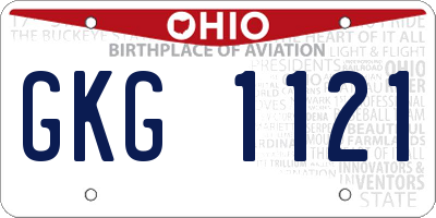 OH license plate GKG1121