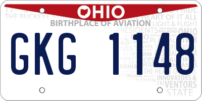 OH license plate GKG1148