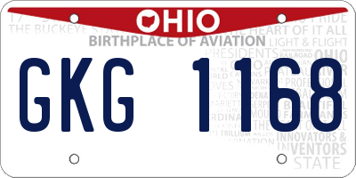 OH license plate GKG1168