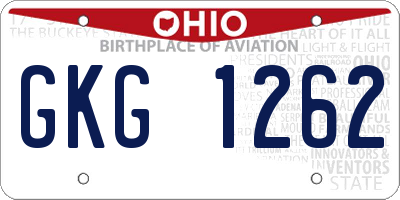 OH license plate GKG1262