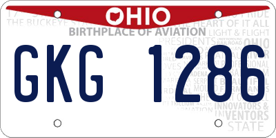 OH license plate GKG1286