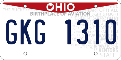 OH license plate GKG1310