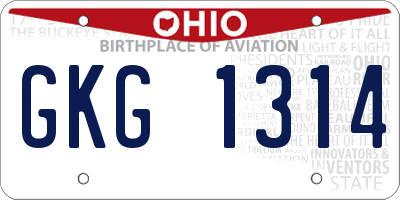 OH license plate GKG1314