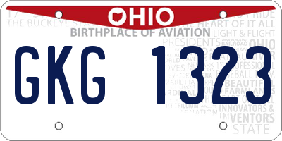 OH license plate GKG1323