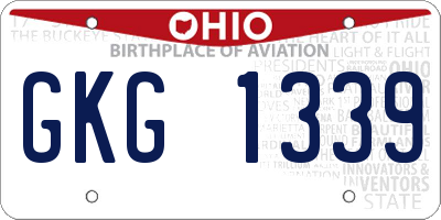 OH license plate GKG1339