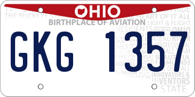 OH license plate GKG1357
