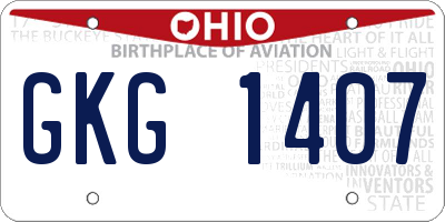 OH license plate GKG1407
