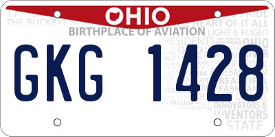 OH license plate GKG1428