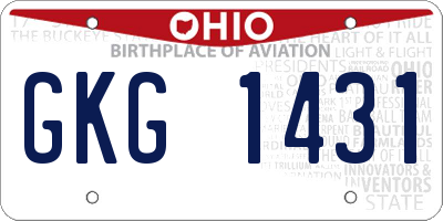 OH license plate GKG1431