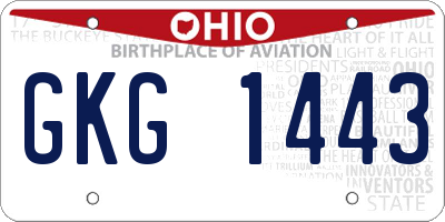 OH license plate GKG1443