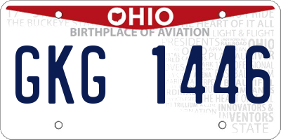 OH license plate GKG1446