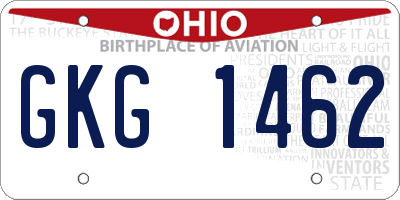 OH license plate GKG1462