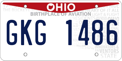 OH license plate GKG1486