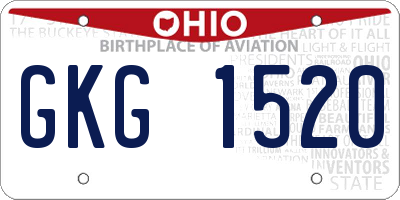 OH license plate GKG1520