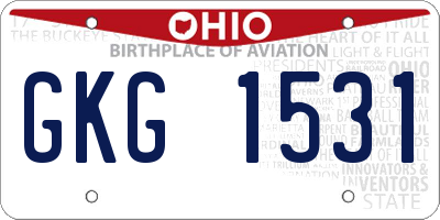 OH license plate GKG1531