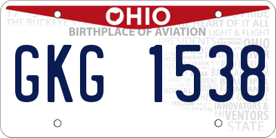 OH license plate GKG1538