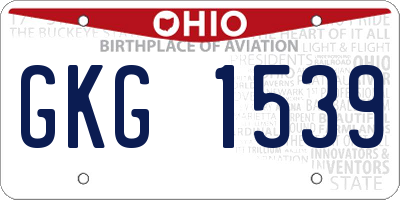 OH license plate GKG1539