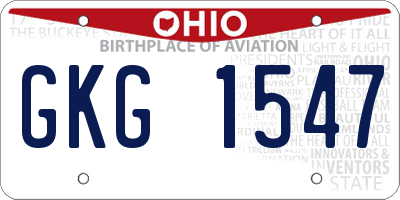 OH license plate GKG1547