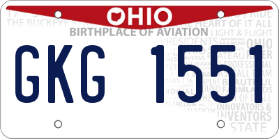 OH license plate GKG1551