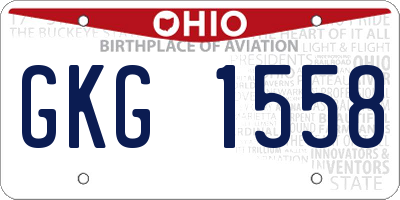 OH license plate GKG1558