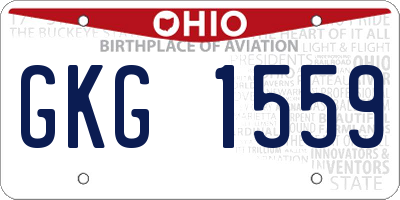 OH license plate GKG1559