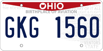 OH license plate GKG1560