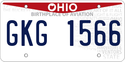 OH license plate GKG1566